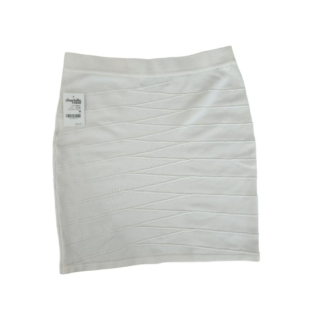 Creamy White Knit Skirt Medium